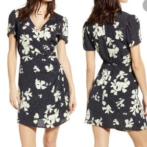 Leith Floral Faux Wrap Mini Dress | Nordstrom dress